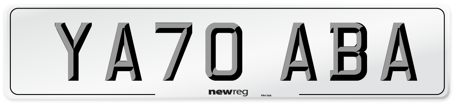 YA70 ABA Number Plate from New Reg